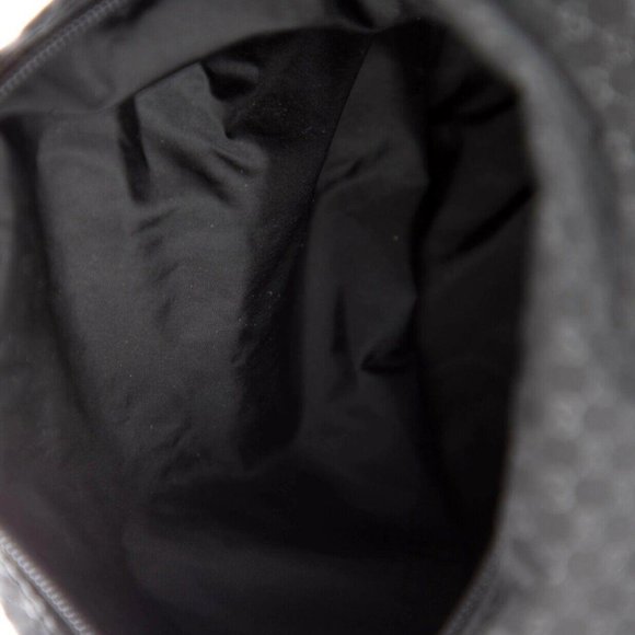 Gucci GG Nylon Black Mini Hobo Bag Leather Trim Silver Hardware Button Strap - Picture 4 of 5